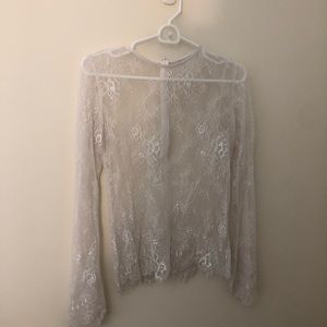 Flare sleeves see through top